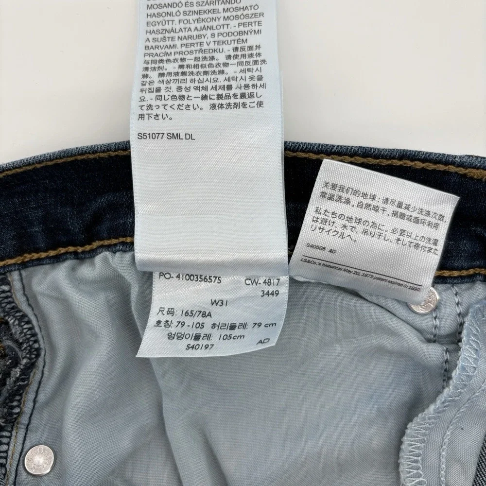 Womens Levi's Cuffed Stretch‎ Jean Shorts Size 31 (32) Blue Embellished